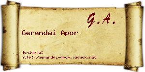 Gerendai Apor névjegykártya
